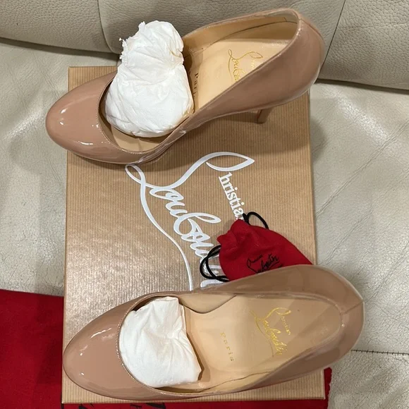 Christian Louboutin Bianca 140 Patent Calf Nude